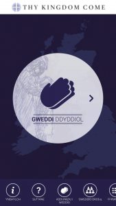 the app is showing in Welsh